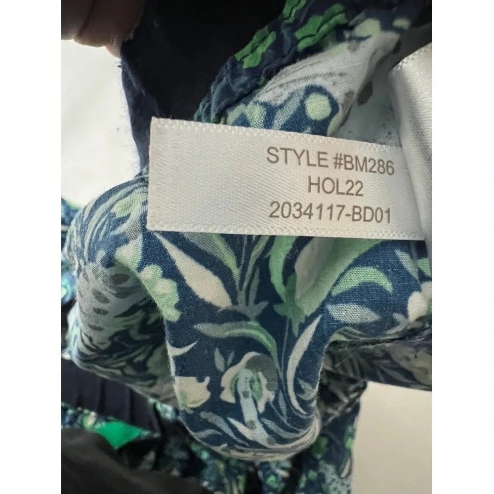 J Crew Pajama Pants Women 2X Blue Green Floral Cheetah Print BM286‎